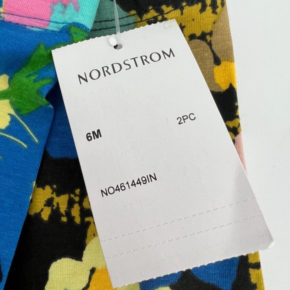 Nordstrom Babies' 2-Pack Print Pull On Leggings Blue French Paint Palette 6M NWT - Picture 6 of 6